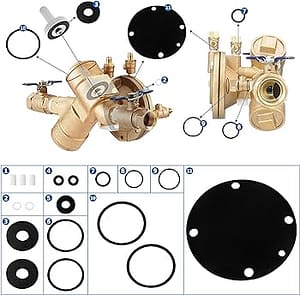Febco 825Y Part# 905111- 3/4" - 1 1/4"" - Image description for a plumbing component with specific details.